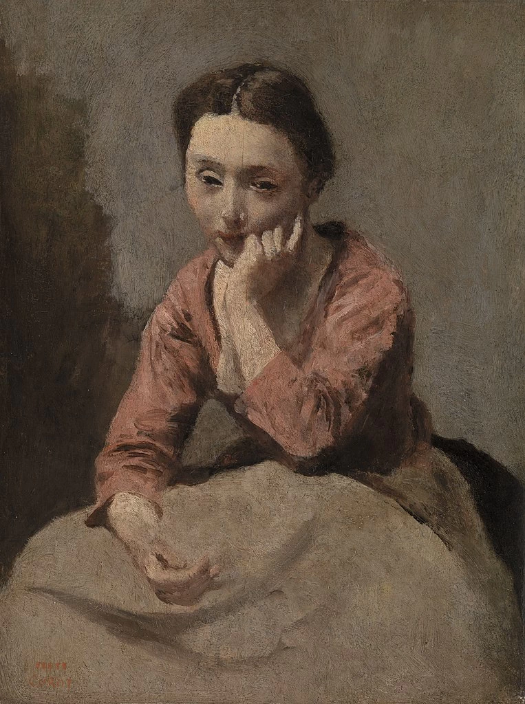 Jean - Baptiste, Camille Corot, 182, Ritratto di Giovane Donna Pensierosa, Barnes Foundation, Philadelphia